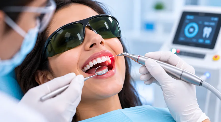 Modern dental treatment in a clinical setting